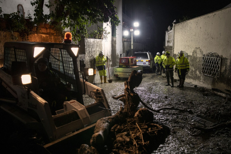 Landslide at the island of Ischia in Italy