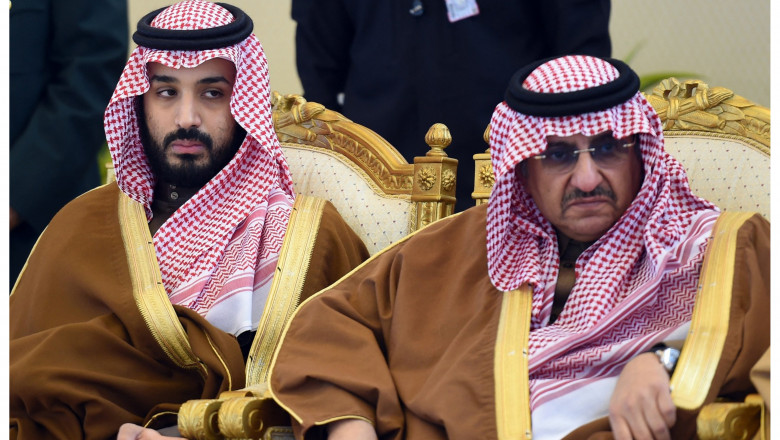 Prințul moștenitor al Arabiei Saudite, Mohammed bin Salman, și fostul prinț moștenitor, Mohammed bin Nayed