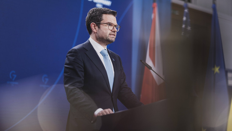 Marco Buschmann (FDP), Bundesminister der Justiz, aufgenommen bei einer Pressekonferenz im Rahmen des Treffens der G7 J