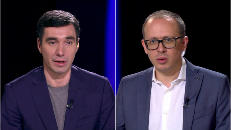 Jurnaliștii Claudiu Pândaru și Florin Negruțiu.