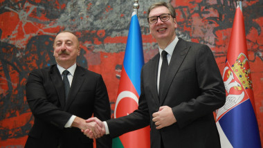 Azerbaijan President Ilham Aliyev in Serbia
