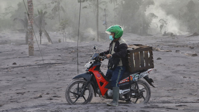 Mount Semeru volcanic activity in Indonesia