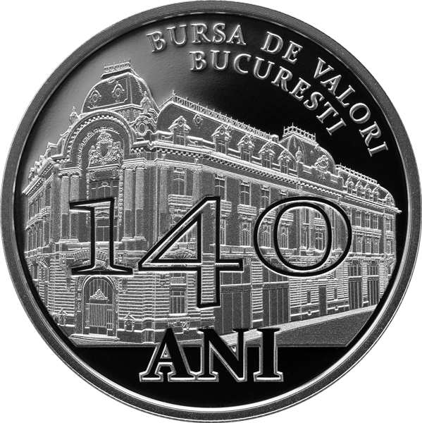 BNR a lansat o moneda de 10 lei din argint, cu ocazia implinirii a 140 de ani de la infiintarea Bursei de Valori Bucuresti