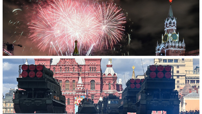 Artificii de Revelion și paradă militară la Moscova