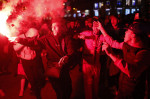 Celebration in Madrid after Morocco qualified for 2022 FIFA World Cup quarterfinal