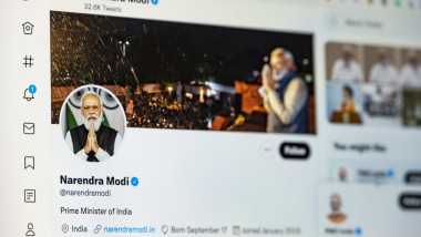 pafina de Twitter a premierului Indiei Narendra Modi