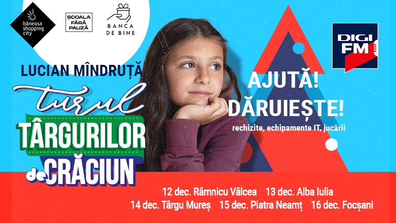 Lucian Mîndruță îndeamnă ascultătorii să fie darnici, între 12-16 decembrie, la „Turul Târgurilor de Crăciun cu Digi FM”
