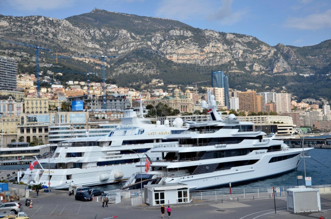 Luxury yachts in the harbour in Monaco, France
