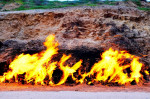 The fires of Yanar Dag, Baku, Azerbaijan