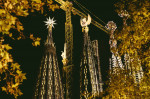 Sagrada Familia - Towers of Luke and Mark Illuminated