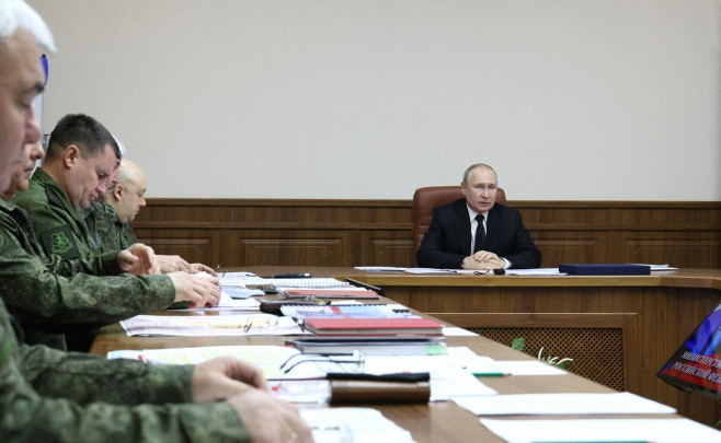 Russian President Putin visits the joint staff of troops involved in Russian-Ukrainian war