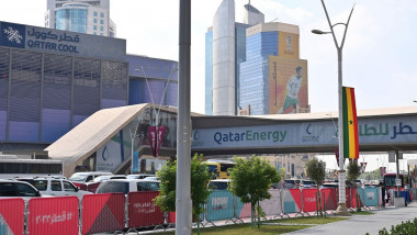 Doha, Katar. 12th Dec, 2022. Qatar Energy, QatarEnergy, Logo, Corporate Emblem. Qatar Energy is a state-owned Qatari company headquartered in Doha. The company produces oil and natural gas in Qatar. Soccer World Cup 2022 in Qatar from 20.11. - 18.12.2022