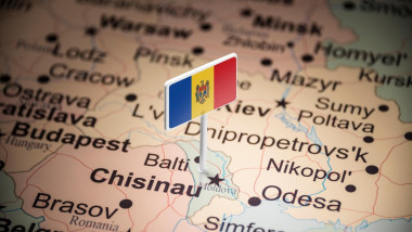 Republica Moldova indicată pe harta