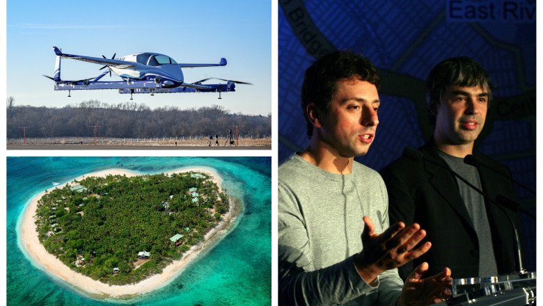 Larry Page și Sergey Brin, insula privată a lui Page și o mașină zburătoare