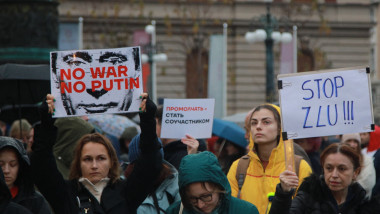 protestatari ruși în serbia