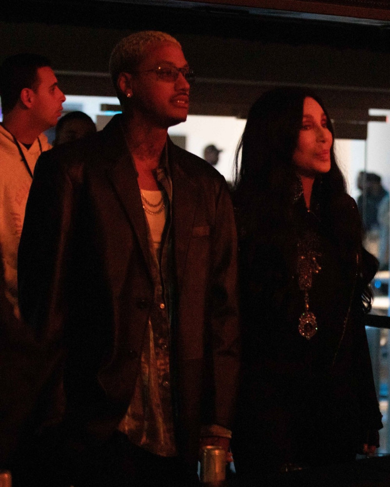*PREMIUM-EXCLUSIVE* Cher &amp; new beau Alexander Edwards vibe out at The Weeknd concert with Tyga!