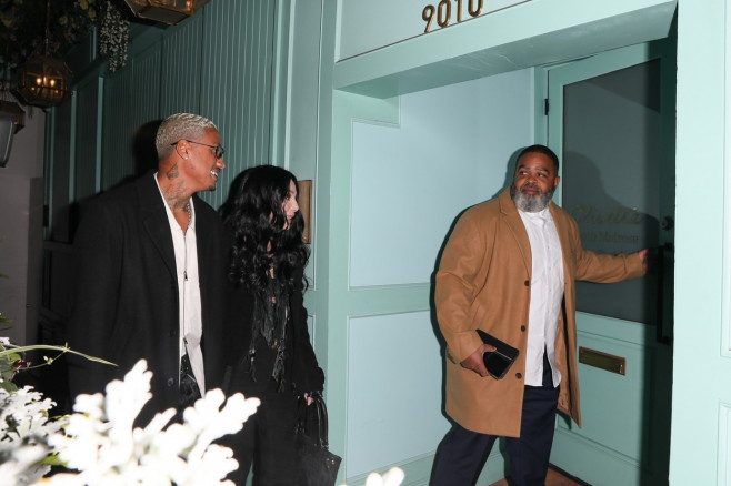 *PREMIUM-EXCLUSIVE* Cher and Alexander Edwards exit a 3 hour dinner at Olivetta restaurant!