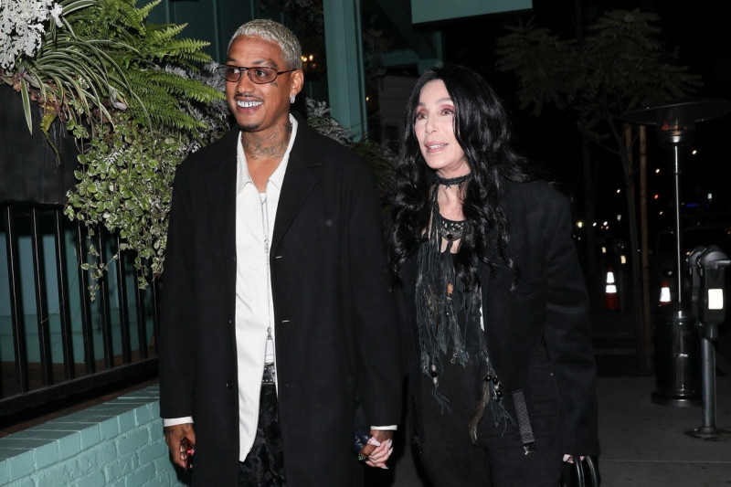 *PREMIUM-EXCLUSIVE* Cher and Alexander Edwards exit a 3 hour dinner at Olivetta restaurant!