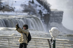 Partially frozen Niagara Falls