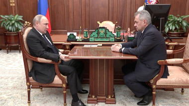 Russian President Putin Meeting with Defense Minister Sergei Shoigu