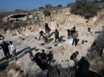 Workers Of The Israel Antiquities Authority Dig Outside The Salome Cave In The Lachish Forest