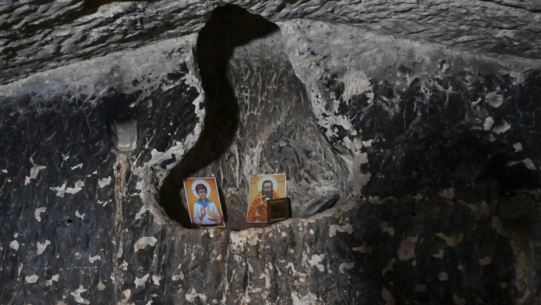 Religious Icons Are Seen Inside The Salome Cave In The Lachish Forest