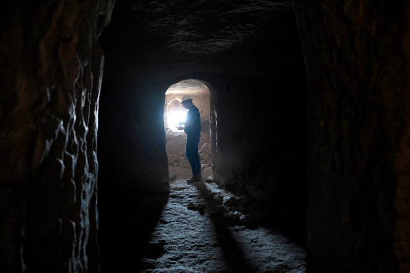 Archeologist Saar Ganor Stands Inside The Salome Burial Cave