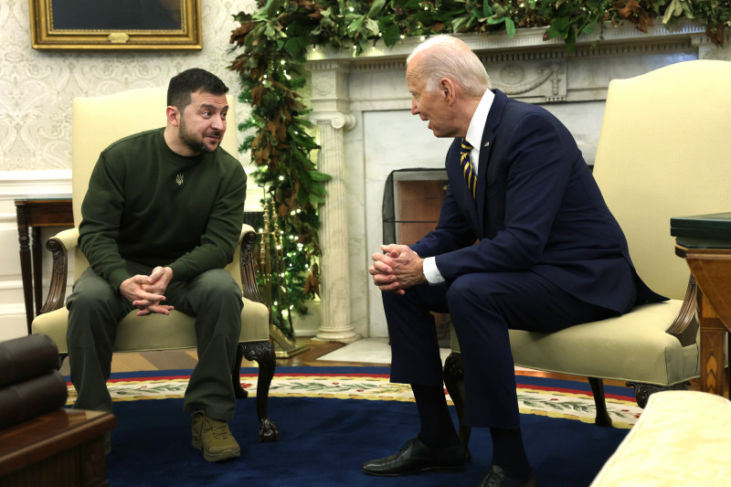 President Biden Meets With Ukrainian President Volodymyr Zelensky In The Oval Office Of White House