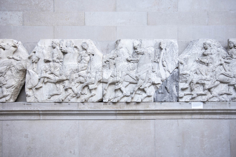 Visitors In The Parthenon Marbles Room In The British Museum, London, United Kingdom - 05 Jan 2023