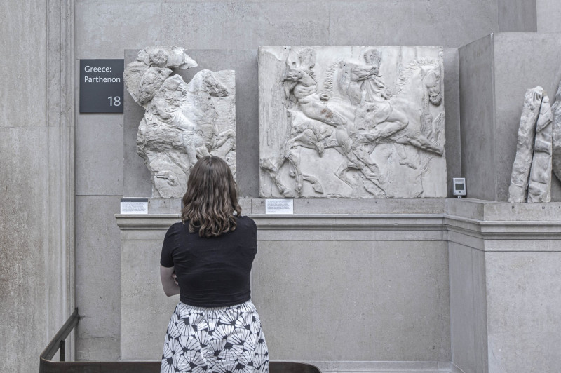 Visitors In The Parthenon Marbles Room In The British Museum, London, United Kingdom - 05 Jan 2023