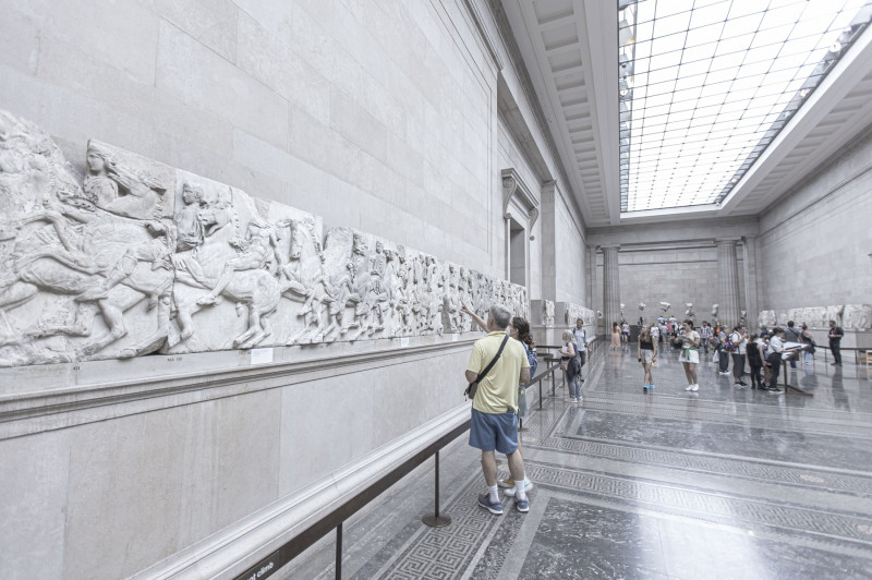 Visitors In The Parthenon Marbles Room In The British Museum, London, United Kingdom - 05 Jan 2023