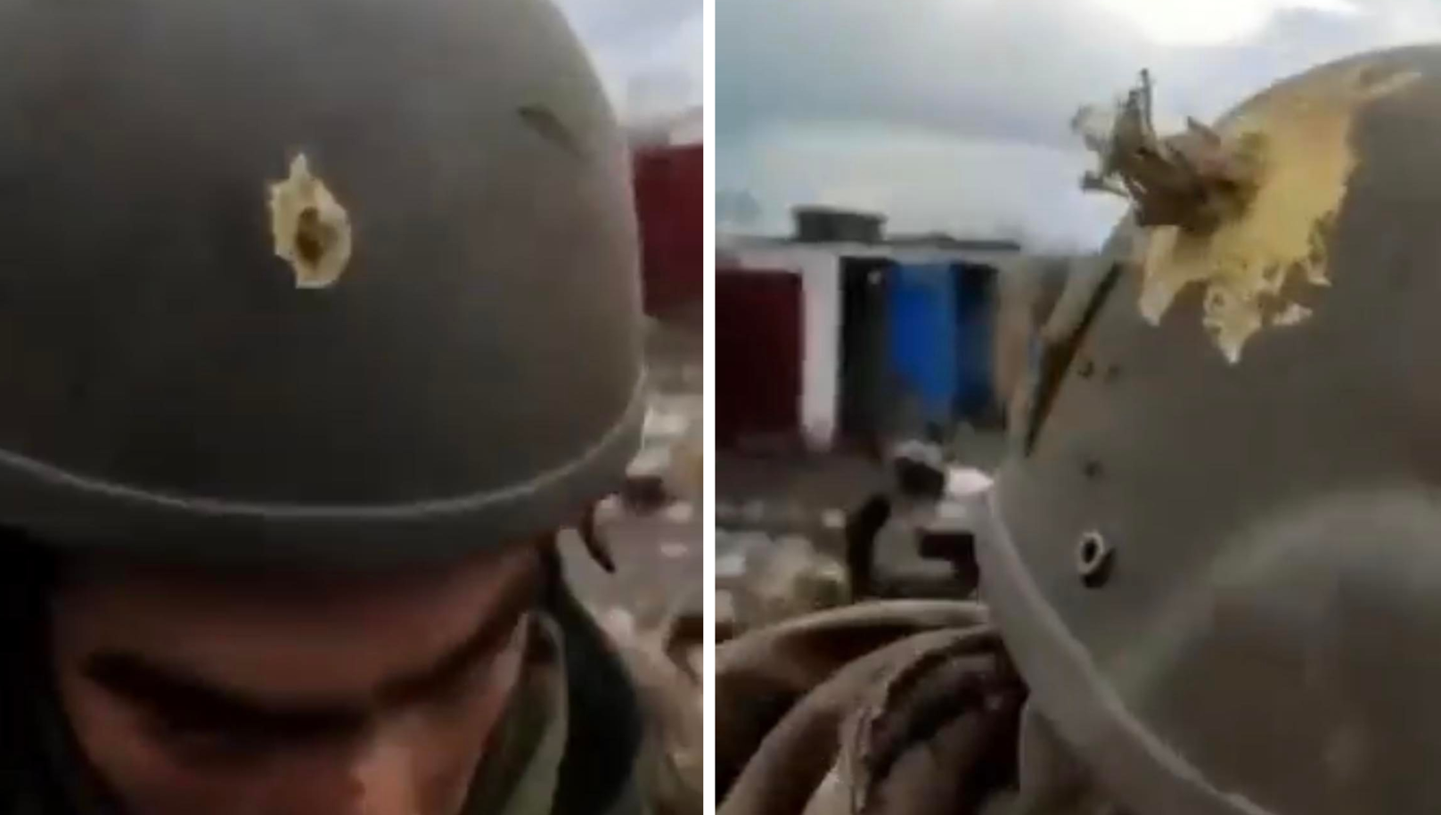 VIDEO. Un militar ucrainean a scăpat miraculos după ce un glonț i-a străpuns casca