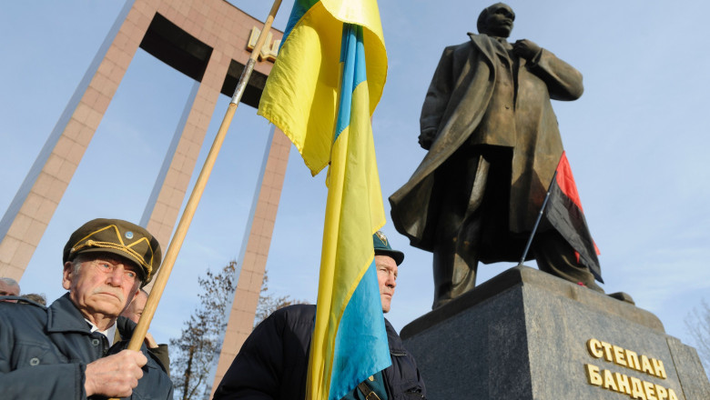Lviv Celebrates 114 Years Since Birth Of Stepan Bandera, amid the Russian invasion of Ukraine - 1 Jan 2023
