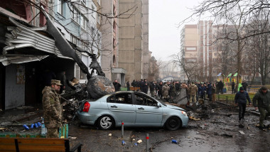 imagine din zona unde s-a prabusit elicopterul in kiev