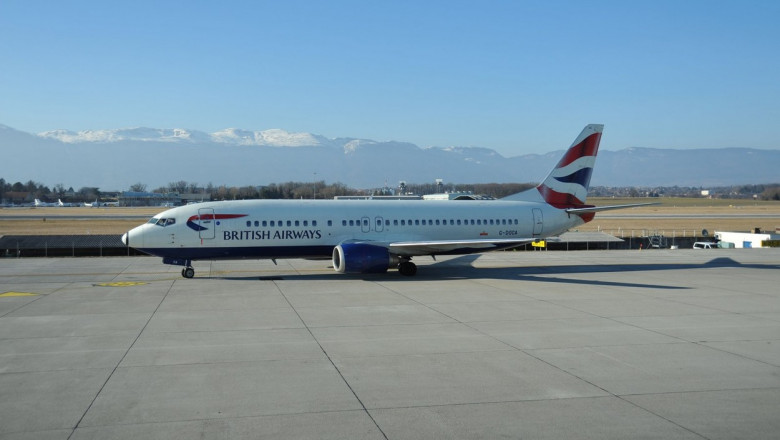 avion boeing al british airways pe pista