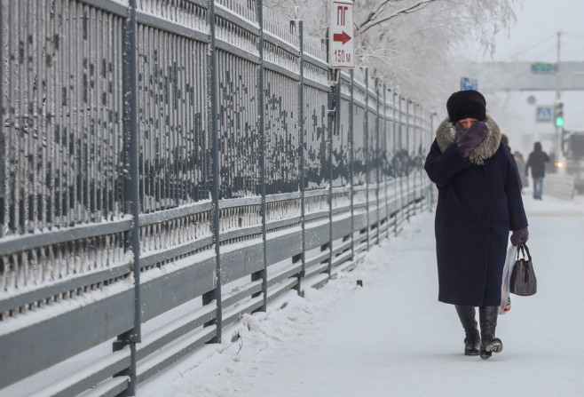 Frosty weather in Yakutsk, Russia