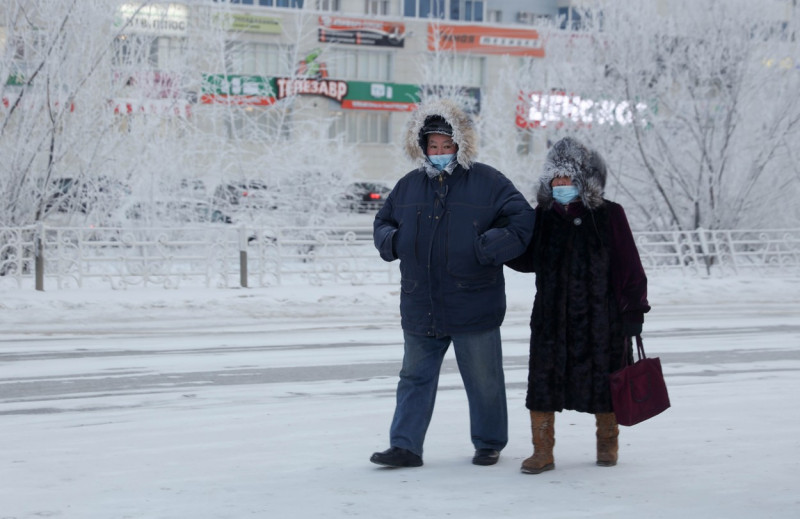 Frosty weather in Yakutsk, Russia