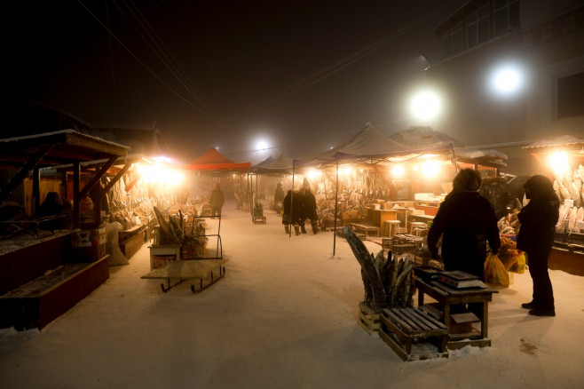 Freezing weather in Yakutsk, Russia