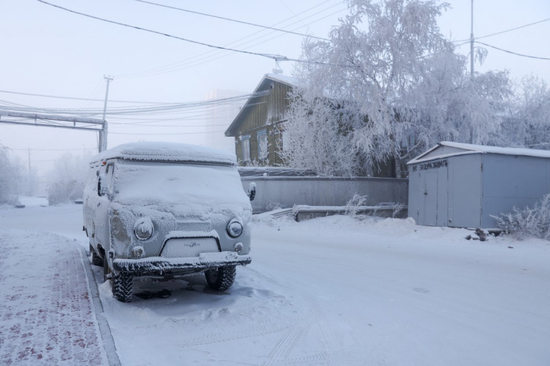 Freezing weather in Yakutia, Russia