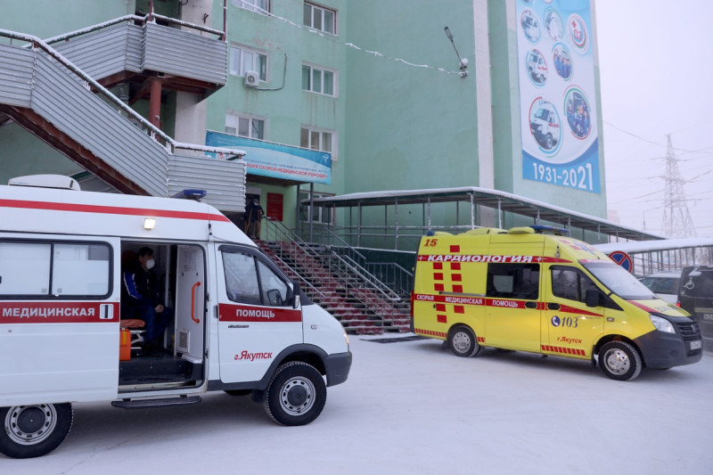 Ambulance crew at work in Yakutsk, Russia