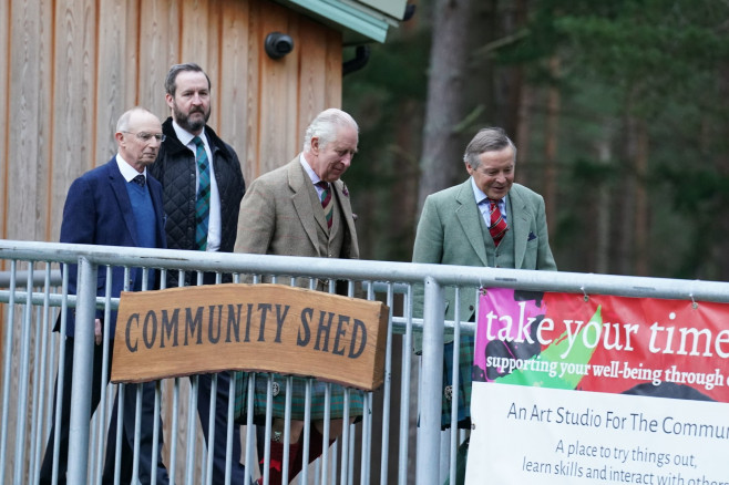 King Charles III visit to Aboyne and Mid Deeside Community Shed, Aboyne, Aberdeenshire, Scotland, UK - 12 Jan 2023