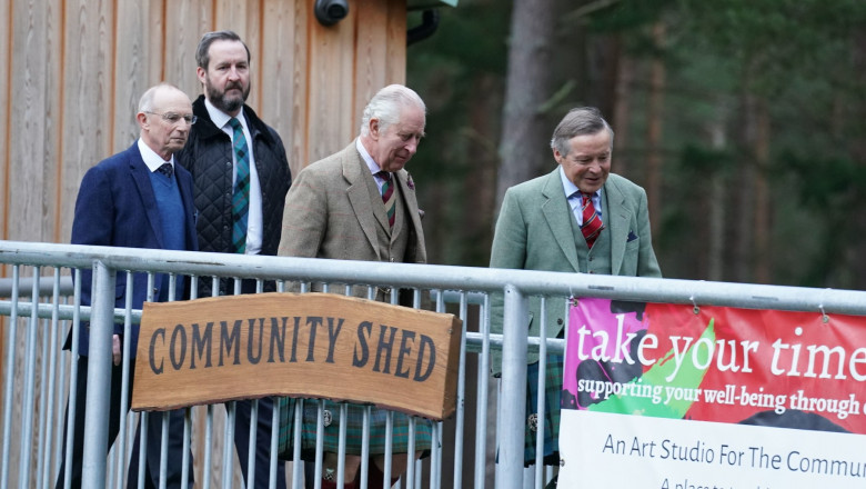 King Charles III visit to Aboyne and Mid Deeside Community Shed, Aboyne, Aberdeenshire, Scotland, UK - 12 Jan 2023