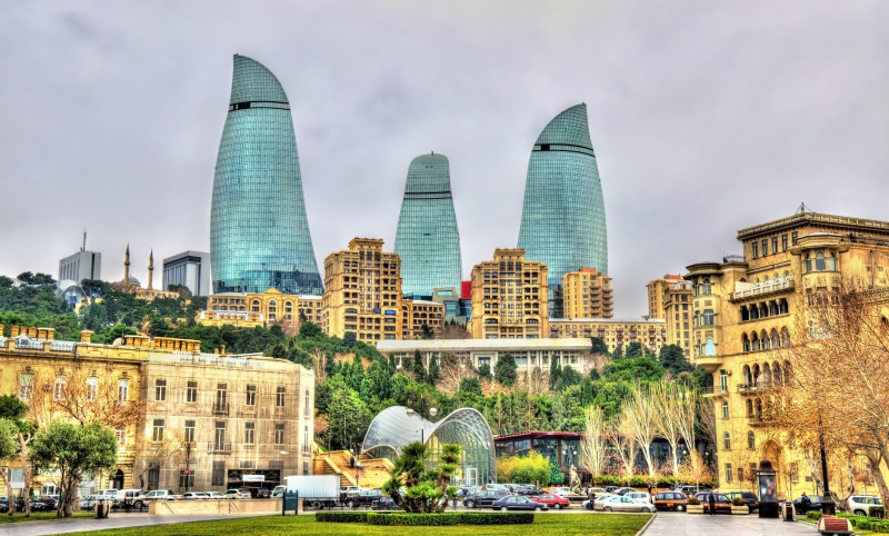 The city centre of Baku