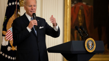 Preşedintele SUA, Joe Biden, susţine un discurs.