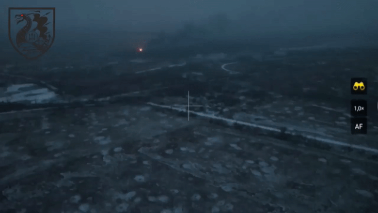 proiectil trasor antitanc lovește un blindat al armatei ruse în Donețk