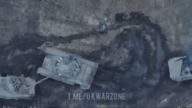„Cascadorii râsului”. Militari ruși, măturați de pe o mașină blindată cu tunul unui tanc propriu