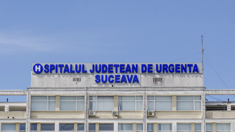 Fațada Spitalului Județean de Urgență Suceava.