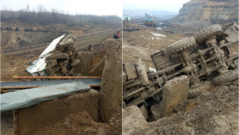 Camion rasturnat la mina Jilt.