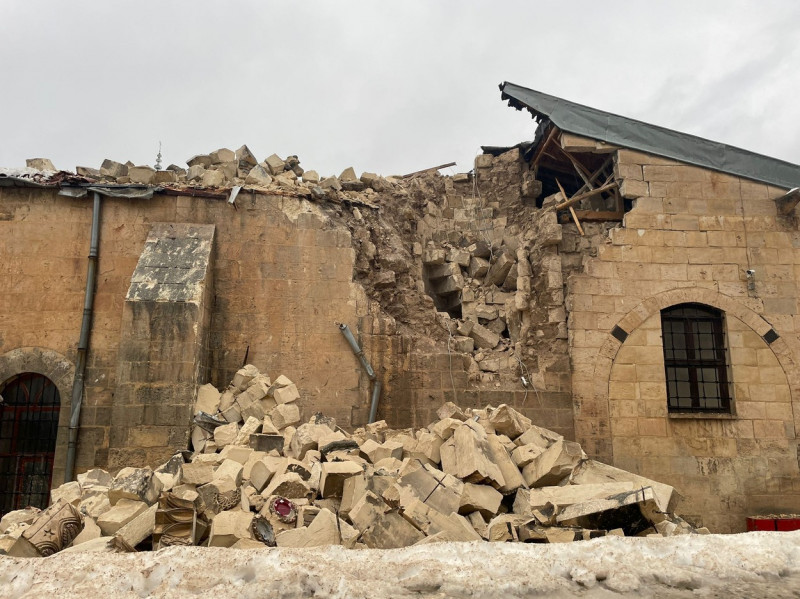 Historical Gaziantep Castle damaged in the 7.4 earthquake in Turkiye