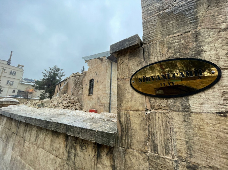 Historical Gaziantep Castle damaged in the 7.4 earthquake in Turkiye